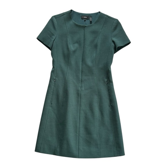 THEORY Wool Apalia Sheath Dress Front Zipper size 2 Professional Preppy Office - Picture 3 of 14